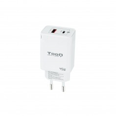 Tooq Cargador de Pared GaN USB-C/PD + USB-A/QC 45W - Color Blanco