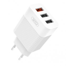 XO L72 Cargador de Corriente 1x USB-A 18W Carga Rapida 3.0, 2x USB-A