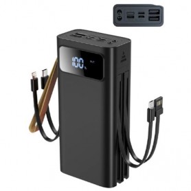 XO PR142 Powerbank 30000mAh - Pantalla Digital - 2x USB-A, 1x USB-C, 1x microUSB, 1x Lightning - Entradas USB, microUSB, USB-C y