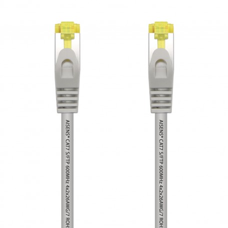 Aisens Cable de Red Latiguillo RJ45 LSZH Cat.7 600 Mhz S/FTP PIMF AWG26 - 10M - Color Gris