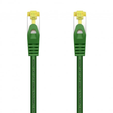 Aisens Cable de Red Latiguillo RJ45 LSZH Cat.7 600 MHz S/FTP PIMF AWG26 - 25cm - Color Verde