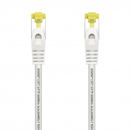 Aisens Cable de Red Latiguillo RJ45 LSZH Cat.7 600 MHz S/FTP PIMF AWG26 - 2.0M - Color Blanco