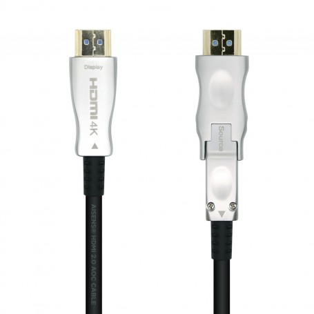 Aisens Cable HDMI V2.0 AOC (Active Optical Cable) Desmontable Premium Alta Velocidad / HEC 4K@60Hz 4:4:4 18Gbps - A/M-D/A/M - 20