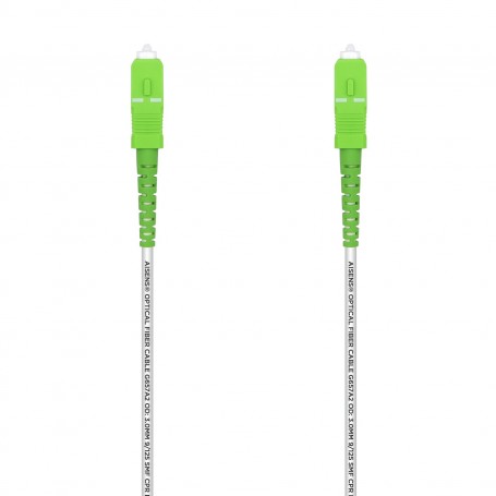 Aisens Cable Fibra Optica Latiguillo G657A2 3.0 9/125 SMF Simplex CPR Dca LSZH - SC/APC-SC/APC - 50M - Color Blanco