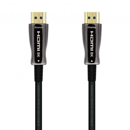 Aisens Cable HDMI V2.1 AOC (Active Optical Cable) Fibra Optica Ultra Alta Velocidad UHS 8K@60Hz 4K@120Hz 4:4:4 48Gbps - A/M-A/M 