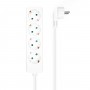 Aisens Regleta Multiple de 4 Tomas sin Interruptor con Cable 3×1.5mm2 - 1.4m - Color Blanco