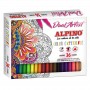 Alpino Dual Artist Color Experience Pack de 36 Rotuladores - Doble Punta (Fine Liner de 0.7 mm y Pincel de 2.9 mm) - Forma Trian