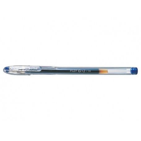 Pilot Boligrafo de Gel G1 - Recargable - Punta de Bola 0.5mm - Trazo 0.3mm - Cuerpo Transparente - Color Azul