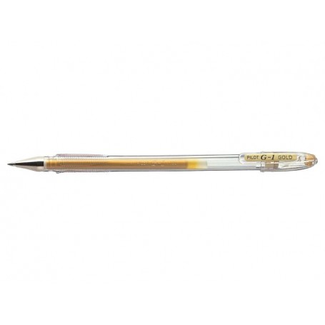 Pilot Boligrafo de Gel G1 - Recargable - Punta de Bola 0.7mm - Trazo 0.32mm - Cuerpo Transparente - Color Oro