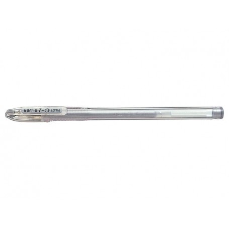 Pilot Boligrafo de Gel G1 - Recargable - Punta de Bola 0.7mm - Trazo 0.32mm - Cuerpo Transparente - Color Plata