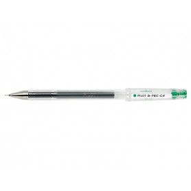 Pilot Boligrafo de Gel G-Tec C4 - Extra Fino - Recargable - Punta de Bola 0.4mm - Trazo 0.2mm - Color Verde