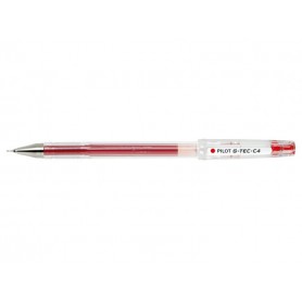 Pilot Boligrafo de Gel G-Tec C4 - Extra Fino - Recargable - Punta de Bola 0.4mm - Trazo 0.2mm - Color Rojo