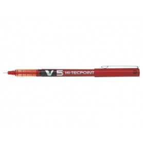 Pilot Boligrafo de Tinta Liquida V5 HI-Tecpoint Rollerball - Punta Fina de Aguja 0.5mm - Trazo 0.3mm - Color Rojo
