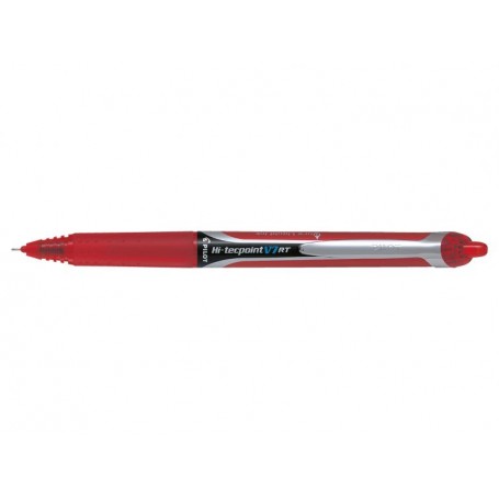 Pilot Boligrafo de Tinta Liquida Hi-Tecpoint V7 RT - Retractil - Recargable - Punta Fina de Aguja 0.7mm - Trazo 0.35mm - Color R