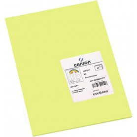 Canson Guarro Pack de 50 Cartulinas Iris A4 de 185g - 21x29.7cm - Color Verde Manzana