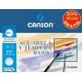 Canson Minipack Promo 6 Hojas Acuarela Basik - 24x32 - 370g - 20% Hojas Gratis - Color Blanco