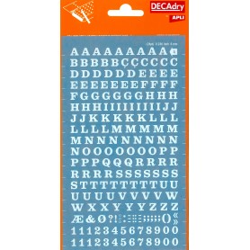 Apli Letras y Numeros Transferibles - 6mm - Facil Aplicacion - 214 Caracteres - Blanco