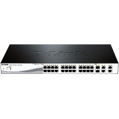 D-Link Switch Semigestionable PoE 24 Puertos Fast Ethernet + 2 Puertos Gigabit + 2 Puertos Combo