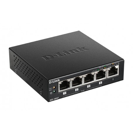 D-Link Switch 5 Puertos Gigabit 10/100/1000 Mbps - PoE+