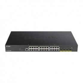 D-Link Switch Semigestionable 24 Puertos Gigabit PoE 370W + 4 Puertos 10G SFP+