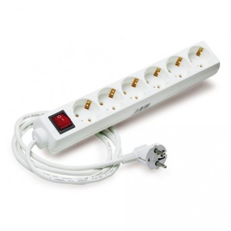 Elbat Regleta Alimentacion - 6 Tomas Schuko - Interruptor On/Off - Cable de 1.50m