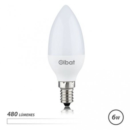 Elbat Bombilla LED C37 6W E14 480lm - 4000K Luz Blanca