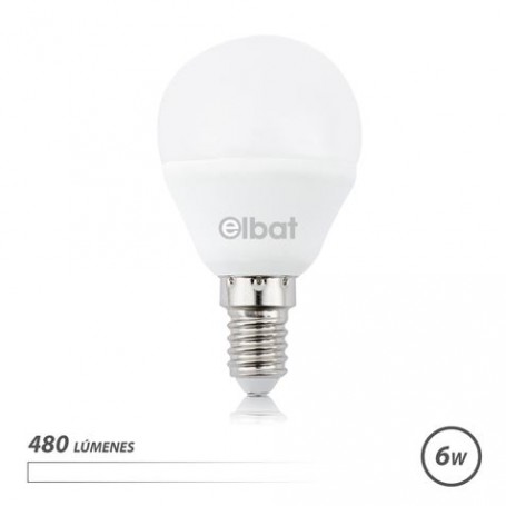 Elbat Bombilla LED G45 6W E14 480lm - 4000K Luz Blanca