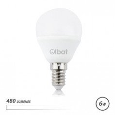 Elbat Bombilla LED G45 6W E14 480lm - 4000K Luz Blanca