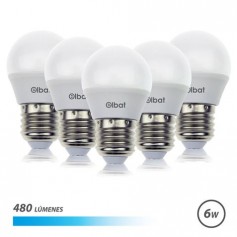 Elbat Pack de 5 Bombillas LED G45 6W E27 480lm - 6500K Luz Fria