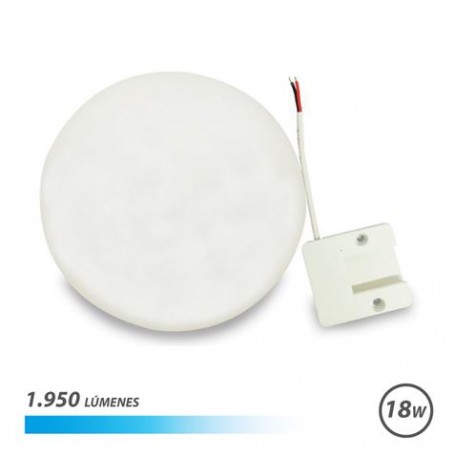 Elbat Aplique Redondo de Techo con Base Fija LED 18W 1950lm - 6500K Luz Fria - Diametro 15cm