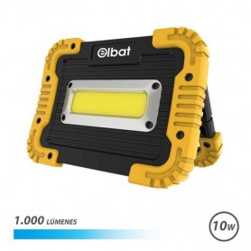 Elbat Foco Led Recargable 10W - 1000 Lumenes - Luz Fria 6500K - Bateria 4400mAh - Autonomia de 5 a 6 horas