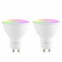 NGS Gleam 510c Duo Pack de 2 Bombillas LED GU10 5W Inteligentes - WiFi, Bluetooth - 400lm - Iluminacion RGB Regulable - Compatib