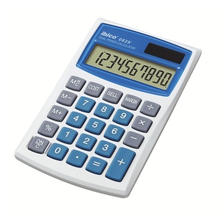 Ibico 082X Calculadora de Bolsillo - Teclas Grandes - Compacta - LCD de 10 Digitos - Funcion Margen de Beneficio