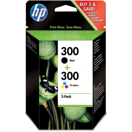 HP PACK AHORRO 300 Negro y 300 Tricolor, cartuchos ORIGINALES CN637EE