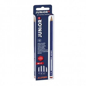 Alpino Pack de 12 Lapices de Grafito Junior con Cabecilla - Medida 12mm - Mina HB - Espacio para Personalizar - Colores Surtidos