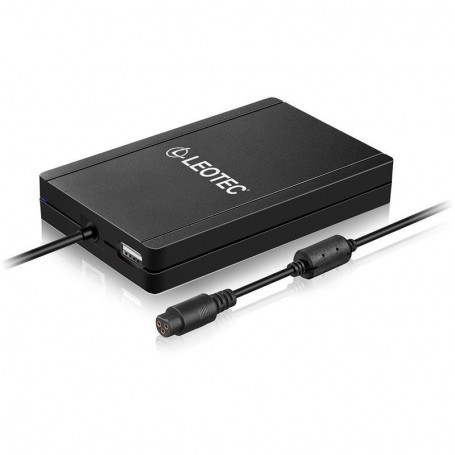 Leotec Cargador Universal Automatico Slim para Portatil Notebook 90W + Hub USB - 12 Conectores Diferentes