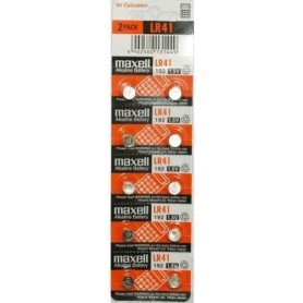 Maxell Pack de 10 Pilas Alcalinas de Boton LR41 1.5V