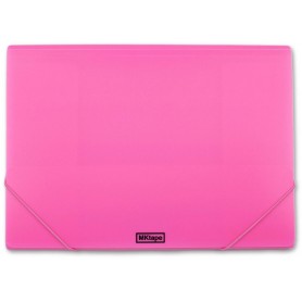 MKtape Carpeta de Solapas Portadocumentos - Cierre de Gomas - Tamaño Folio - Color Rosa