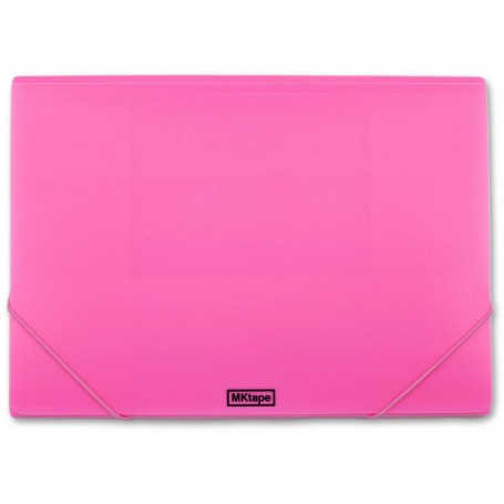 MKtape Carpeta de Solapas Portadocumentos - Cierre de Gomas - Tamaño Folio - Color Rosa