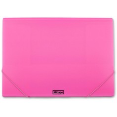 MKtape Carpeta de Solapas Portadocumentos - Cierre de Gomas - Tamaño Folio - Color Rosa