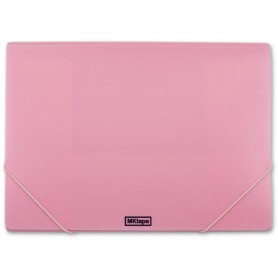MKtape Carpeta de Solapas Portadocumentos - Cierre de Gomas - Tamaño Folio - Color Rosa Palido