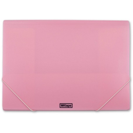 MKtape Carpeta de Solapas Portadocumentos - Cierre de Gomas - Tamaño Folio - Color Rosa Palido