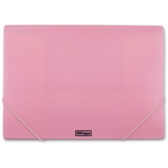 MKtape Carpeta de Solapas Portadocumentos - Cierre de Gomas - Tamaño Folio - Color Rosa Palido