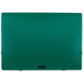 MKtape Carpeta de Solapas Portadocumentos - Cierre de Gomas - Tamaño Folio - Color Verde