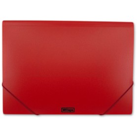 MKtape Carpeta de Solapas Portadocumentos - Cierre de Gomas - Tamaño Folio - Color Rojo