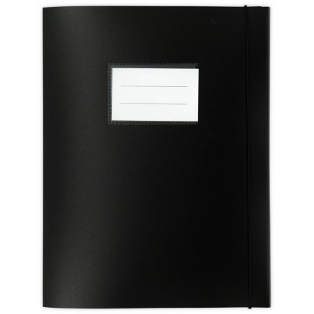 Mktape Carpeta para Proyectos con Gomas - Tamaño A4 - Fabricada en Propileno - Color Negro