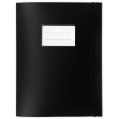 Mktape Carpeta para Proyectos con Gomas - Tamaño A4 - Fabricada en Propileno - Color Negro