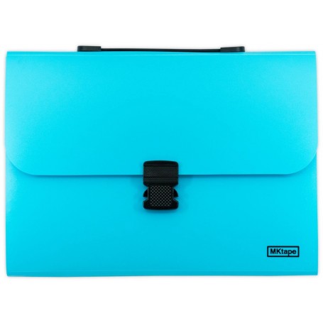 Mktape Carpeta Fuelle de Plastico con 13 Departamentos - Cierre de Broche - Portatarjeta - Color Azul