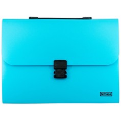 Mktape Carpeta Fuelle de Plastico con 13 Departamentos - Cierre de Broche - Portatarjeta - Color Azul