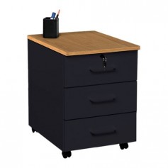 Muvip Cajonera 3 Cajones y Ruedas - Color Negro